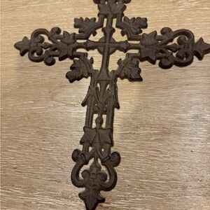 Rustic Cast Iron Wall Cross Decor